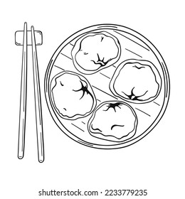 Hand drawn illustration of dumplings