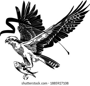 hand drawn illustration of an eagle