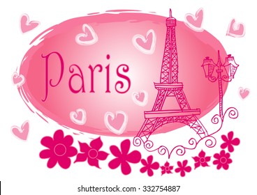 hand drawn illustration of Eiffel tower
