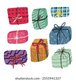 hand drawn illustration elements of christmas decorations and ornaments