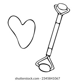handgezeichnete Illustration, Gesichtsmassagen in Vektorgrafik. zwei Reihen