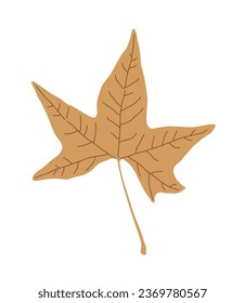 Hand drawn illustration of fallen leaves from trees in fall season. Foliage of various colors is produced.