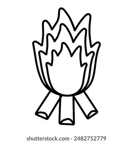 Hand drawn illustration of fashion campfire