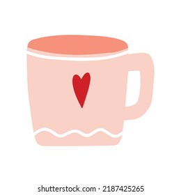 Hand drawn illustration of fashion cup. Isolated element on white background