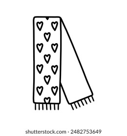 Hand drawn illustration of fashion scarf.