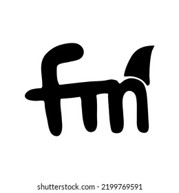 Hand Drawn Illustration Fin Shark Logo