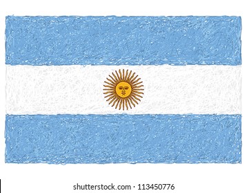 hand drawn illustration of flag of Argentina