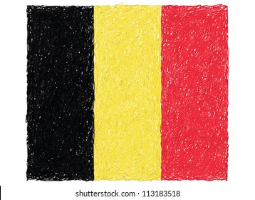 hand drawn illustration of flag of Belgium