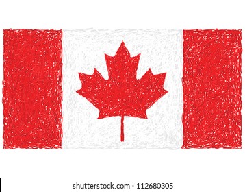 hand drawn illustration of flag of Canada