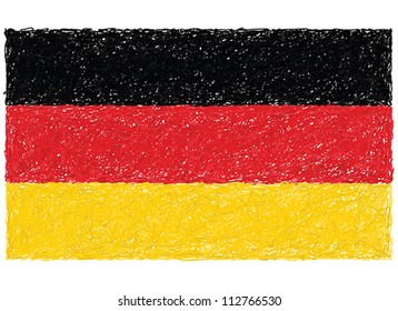 hand drawn illustration of flag of Germany.