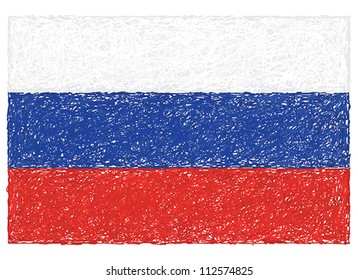 hand drawn illustration of flag of Russia