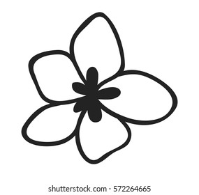 Plumeria Flower Icon Simple Illustration Plumeria Stock Vector (Royalty ...