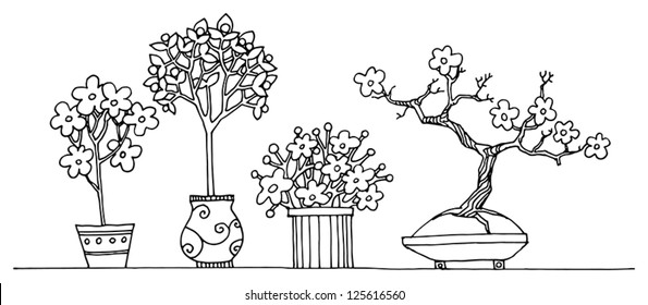 Hand drawn illustration of flowers