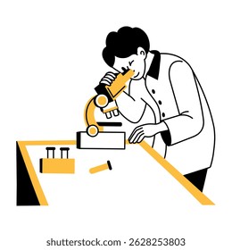 Uma ilustração desenhada à mão de um perito forense 
