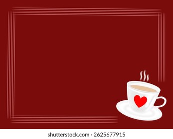 Marco de ilustración dibujado a mano de una taza de café