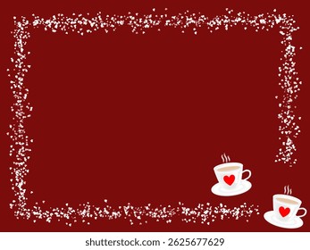 Quadro desenhado à mão ilustração de duas xícaras de café