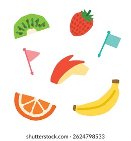 Hand drawn illustration of fruits icons