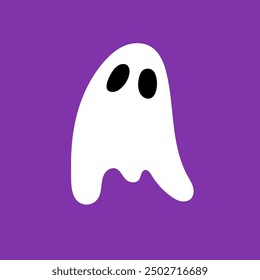 Hand drawn illustration of funny ghost. Cute isolated illustration of ghost for Halloween design