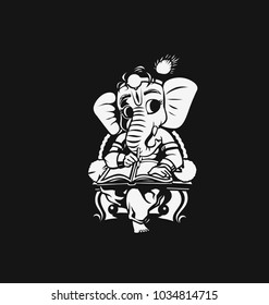 Hand drawn illustration ganesha lord, hindu religion, vector illustration