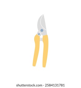 Hand drawn illustration of gardening pruning shears. Gardening clipart