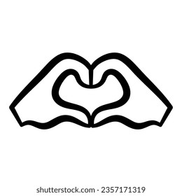 hand drawn illustration of hand gesture or sign emoticon, body language