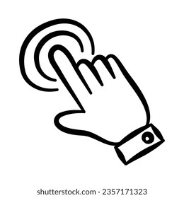 hand drawn illustration of hand gesture or sign emoticon, body language