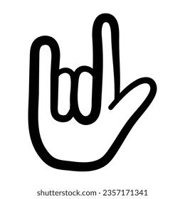 hand drawn illustration of hand gesture or sign emoticon, body language
