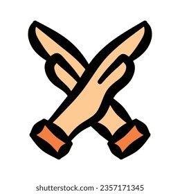 hand drawn illustration of hand gesture or sign emoticon, body language