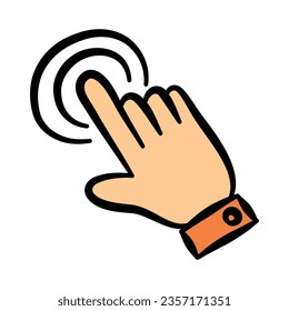 hand drawn illustration of hand gesture or sign emoticon, body language
