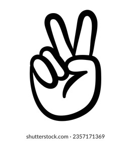 hand drawn illustration of hand gesture or sign emoticon, body language