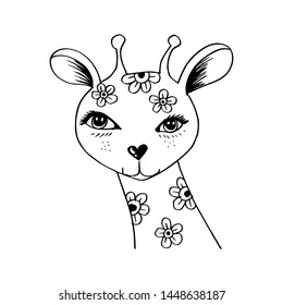 Hand drawn Illustration of Giraffe
