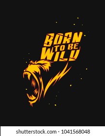 Hand drawn illustration of gorilla, wild animal, text, tshirt print, vector illustration