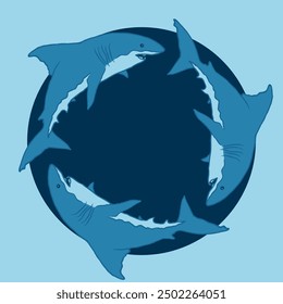 Hand Drawn Illustration of Great White Shark Vector