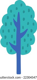 hand drawn illustration of a green tree