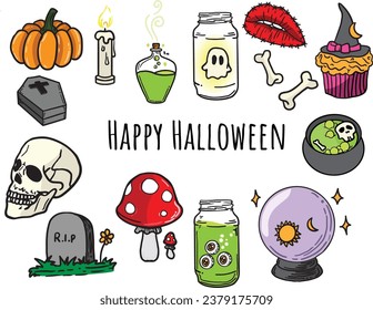 Hand Drawn Illustration Halloween Elements Collection