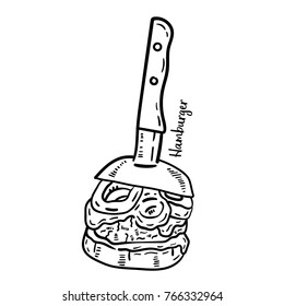 Hand drawn illustration of Hamburger.