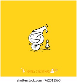 Hand drawn illustration / Happy Holiday - vector