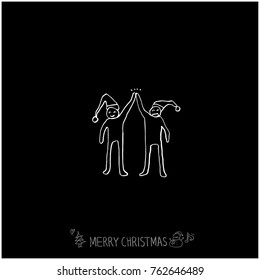 Hand drawn illustration / Happy Holiday - vector