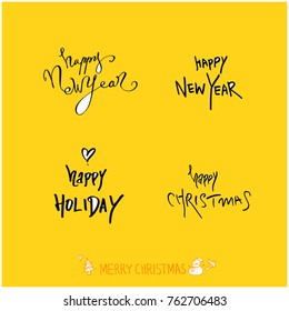 Hand drawn illustration / Happy Holiday - vector