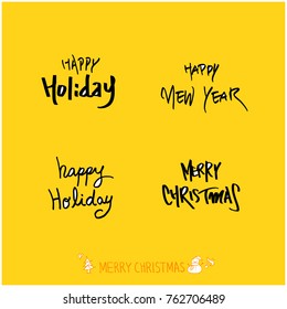 Hand drawn illustration / Happy Holiday - vector
