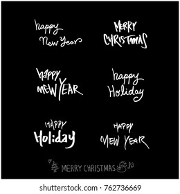 Hand drawn illustration / Happy Holiday - vector
