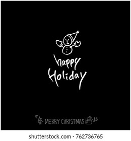 Hand drawn illustration / Happy Holiday - vector
