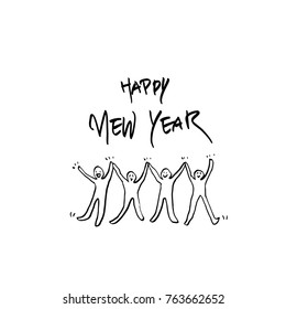 Hand drawn illustration / Happy Holiday - vector