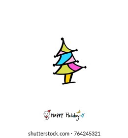 Hand drawn illustration / Happy Holiday - vector