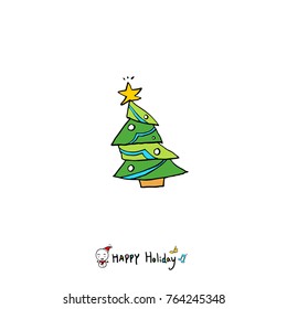 Hand drawn illustration / Happy Holiday - vector