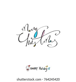 Hand drawn illustration / Happy Holiday - vector
