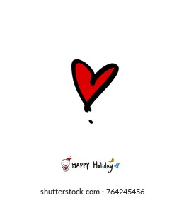 Hand drawn illustration / Happy Holiday - vector