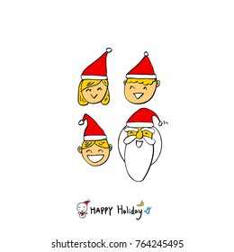Hand drawn illustration / Happy Holiday - vector