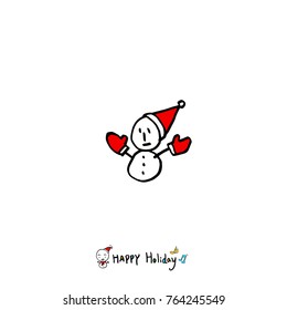 Hand drawn illustration / Happy Holiday - vector