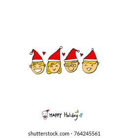Hand drawn illustration / Happy Holiday - vector